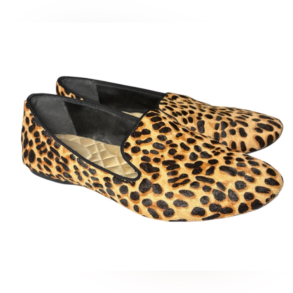 Birdies Leopard-Print Slip-On Flats in Black and Tan